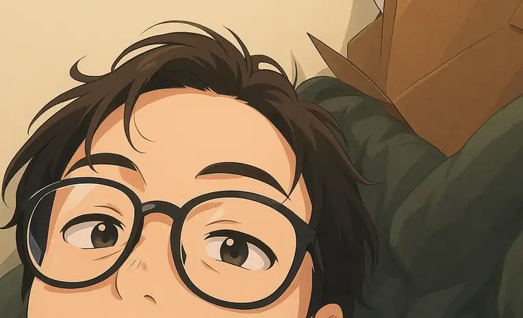 selfie created with ai on the style of a studio ghibli movie